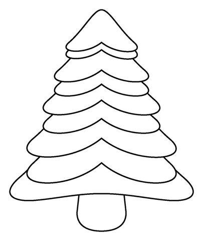 Evergreen Tree Emoji From Pine Trees Coloring Page